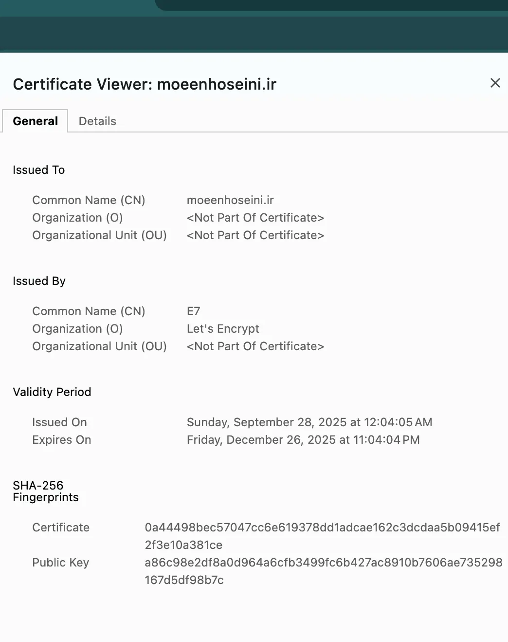 نحوه چک کردن گواهی ssl